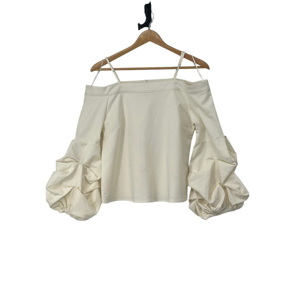 NWT Ina Off Shoulder Puff Balloon‎ Sleeve Gathered Ruffle Cottage Coquette